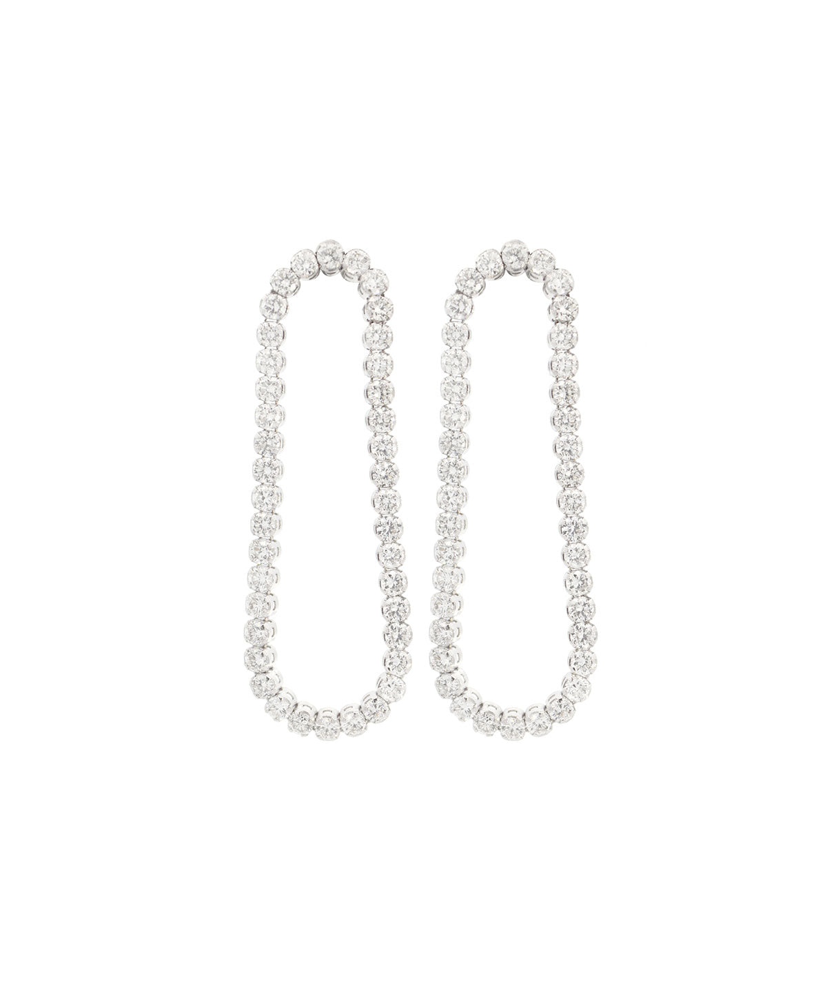 2.00ct Diamond Plat Gold Flexible Circle Earrings