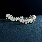 1.04ct Diamond 18K Gold Marquise Climber Earrings