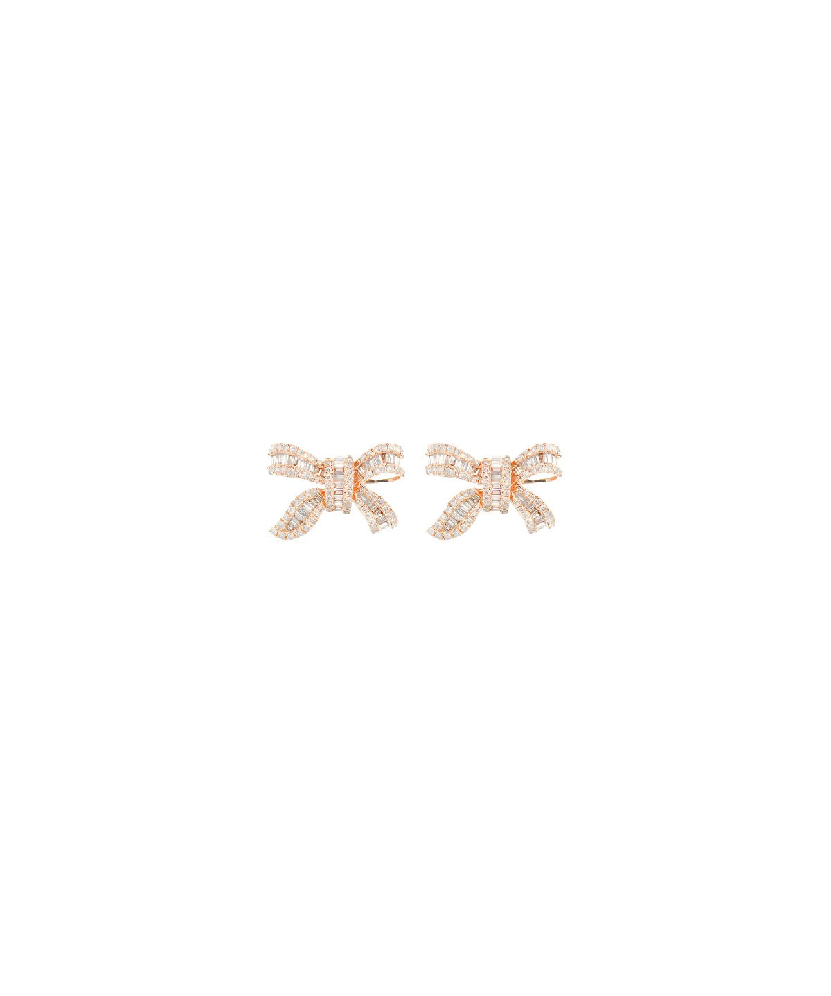 1.00ct Diamond 18K Gold Bow Earrings