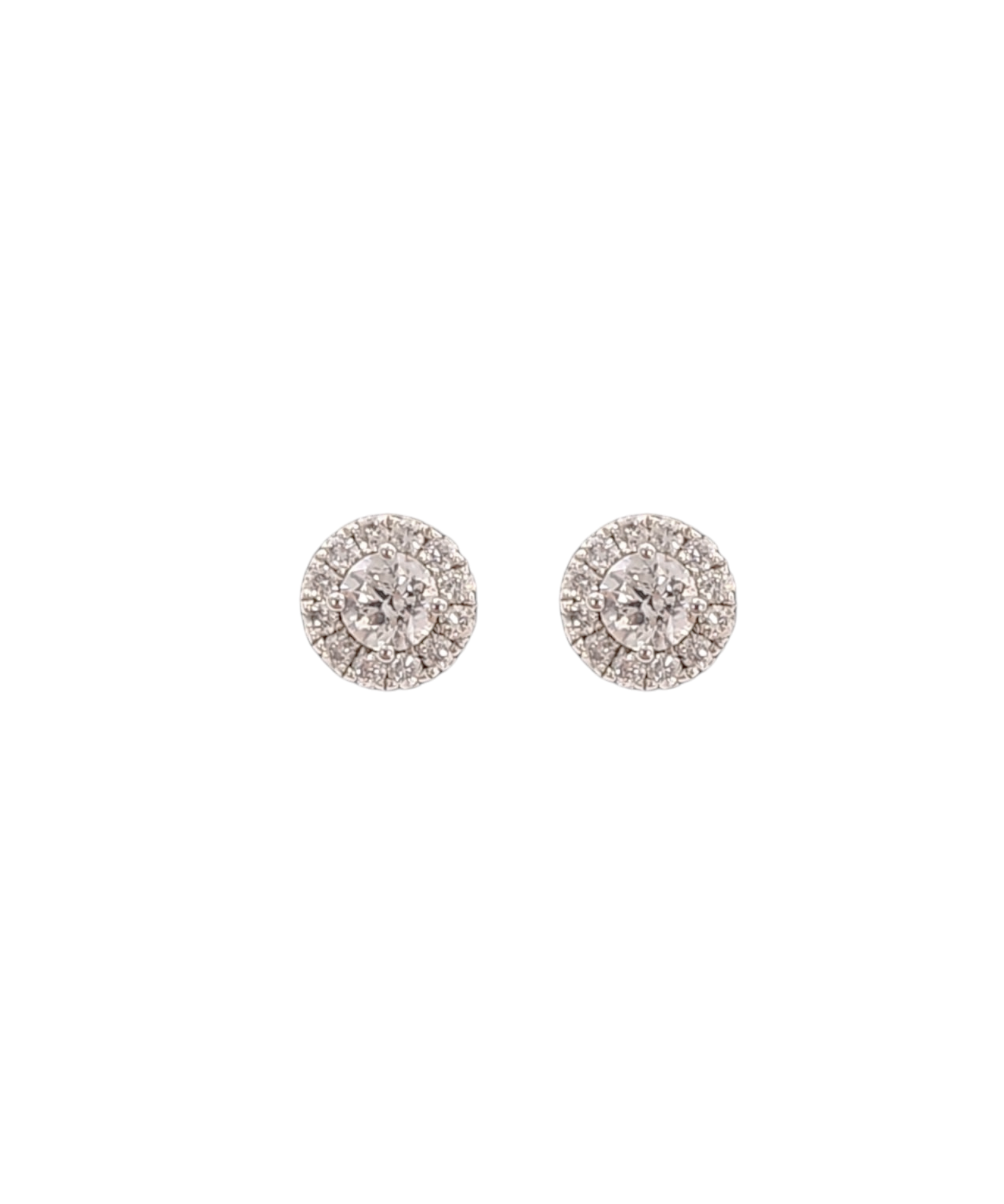 0.94ct Diamond 14K Gold Cluster Stud Earrings
