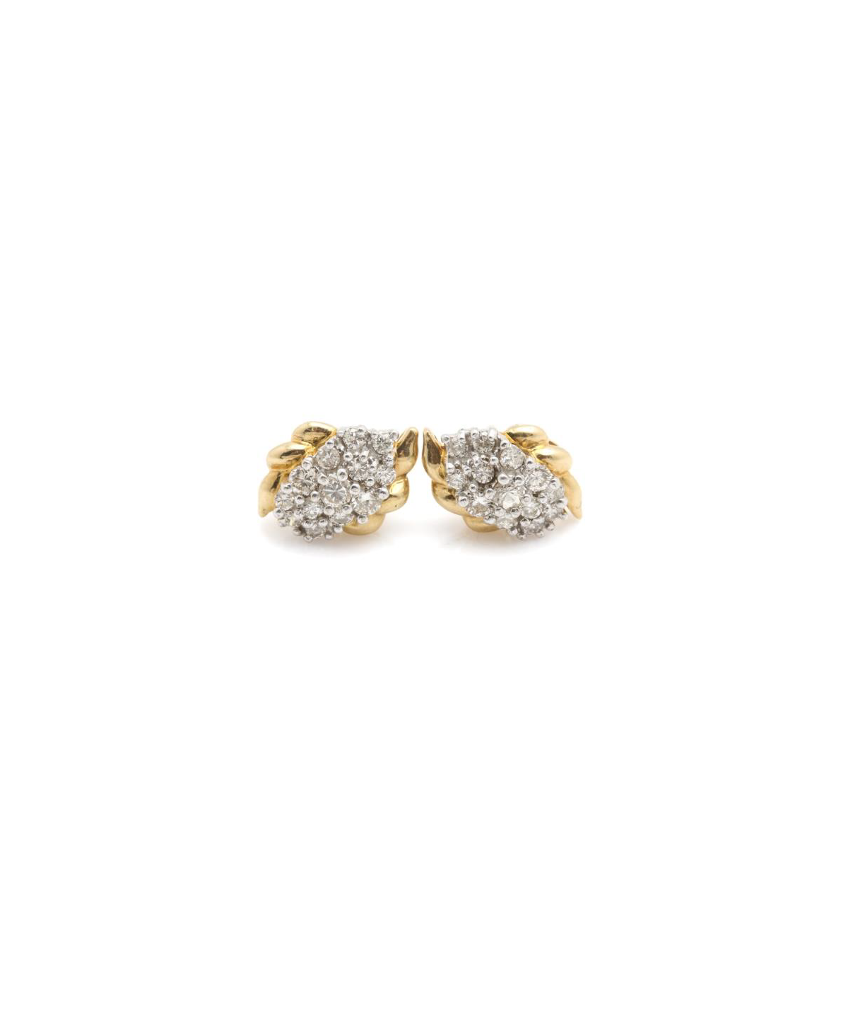 0.75ct Diamond 14K Gold Pave Stud Earrings