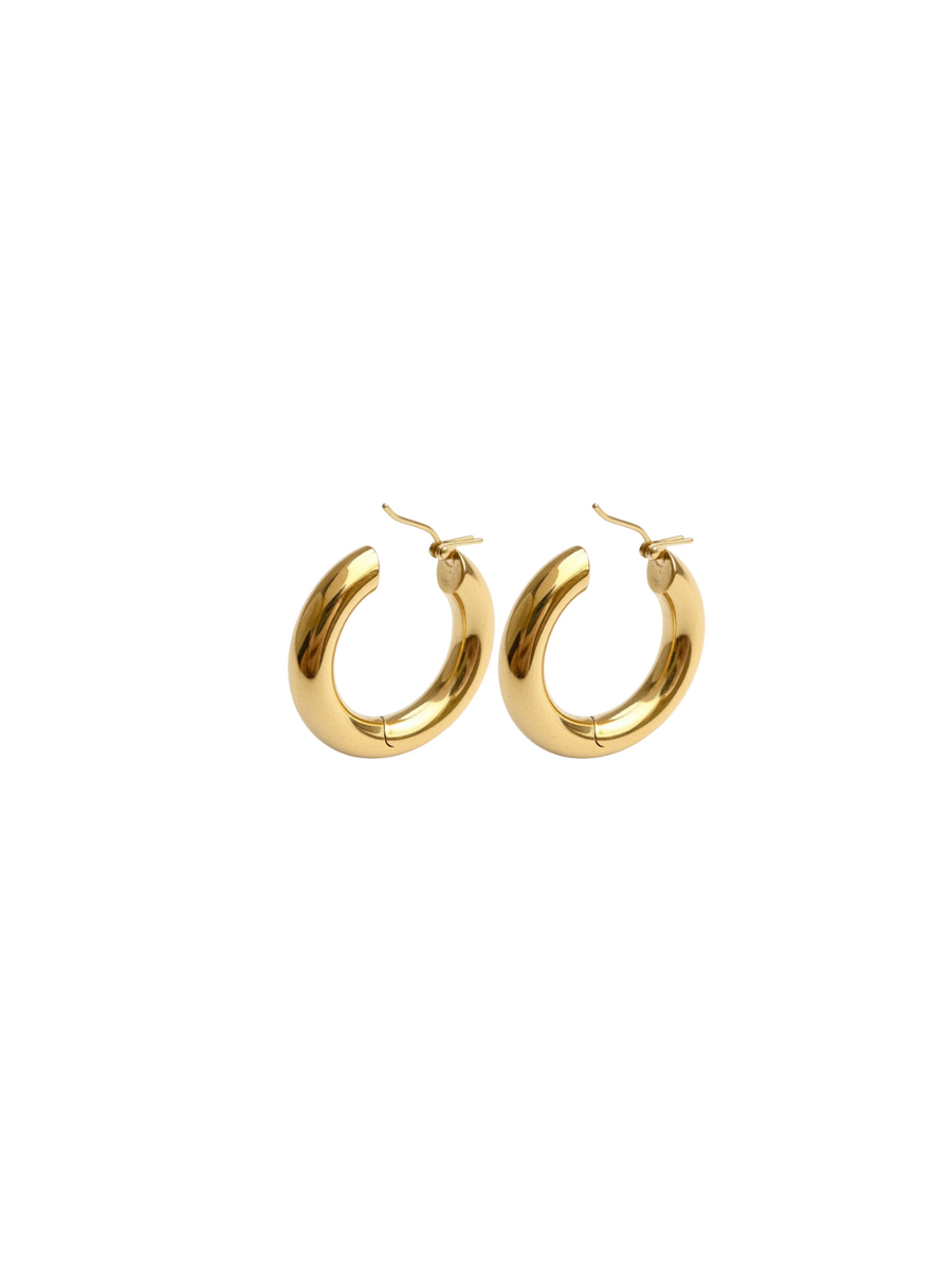 14K Gold Smooth Hoop Earrings