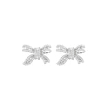 2.00ct Diamond 18K Gold Bow Earrings