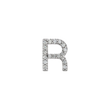 Diamond 18K Gold Letter R Earring