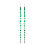 1.50ct Emerald 18K Gold Linear Cascade Earrings
