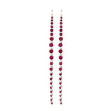 1.81ct Ruby 18K Gold Linear Cascade Earrings