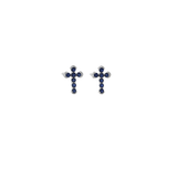 0.34ct Sapphire 18K Gold Cross Stud Earrings