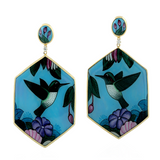 58.61ct Diamond Bakelite 18K Gold Earrings