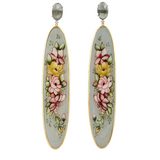 70.05ct Diamond Bakelite Multi Tourmaline 18K Gold Earrings