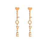 18K Gold  Love Dangle Drop Earrings