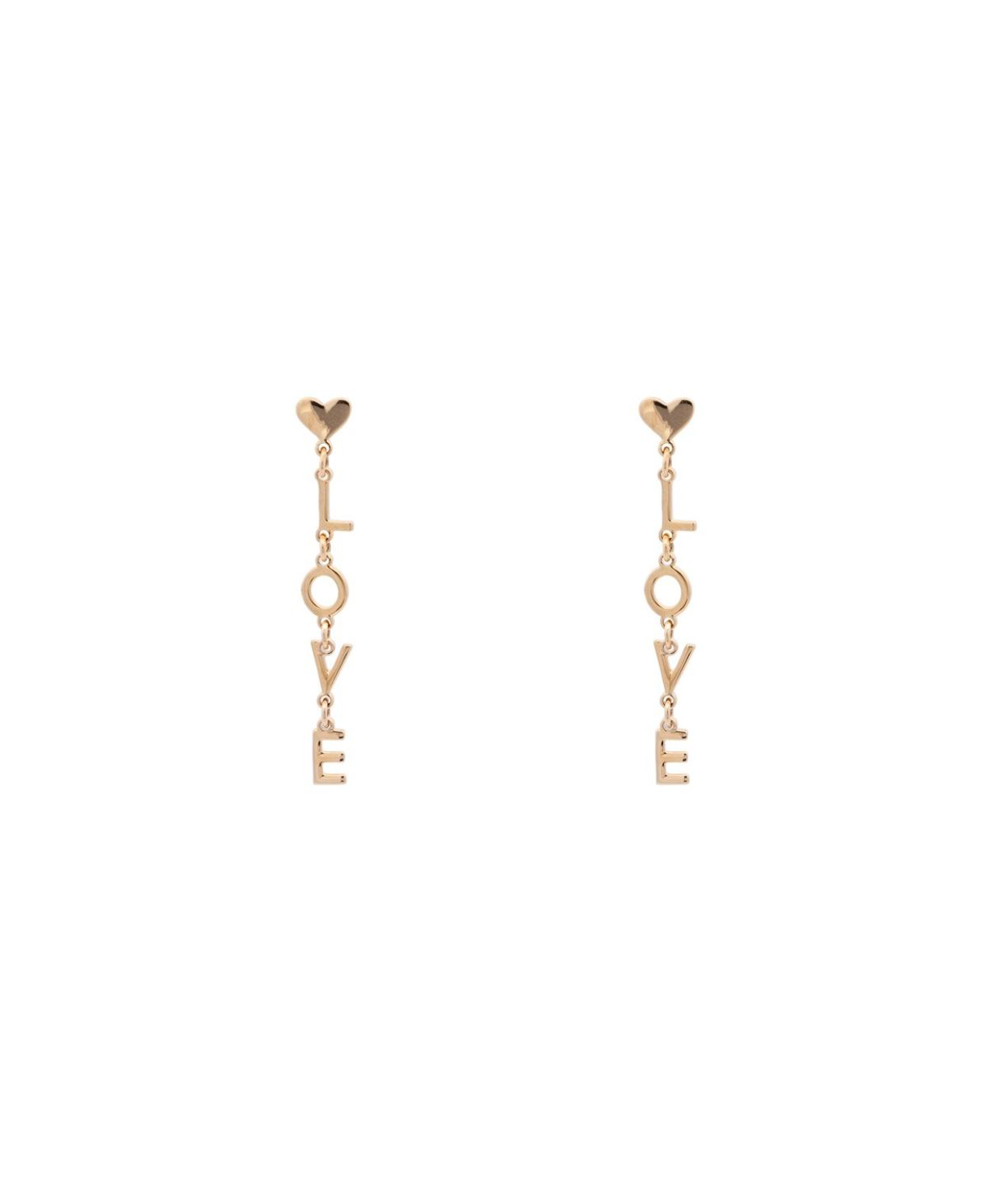 18K Gold  Love Dangle Drop Earrings