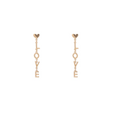18K Gold  Love Dangle Drop Earrings