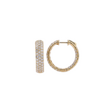4.05ct Diamond 14K Gold Inside Out Hoop Earrings