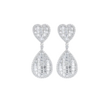 5.25ct Diamond 18K Gold Heart and Tear Drop Earrings