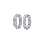 4.05ct Diamond 14K Gold Inside Out Hoop Earrings