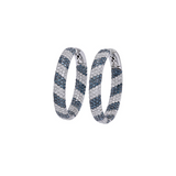 11.20ct White and Blue Diamond  14K Gold Inside Out Hoop Earrings