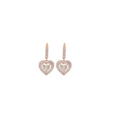 1.0ct Diamond 18K Gold Heart Dangle Earring