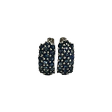 2.0ct Blue Sapphire 18K Gold Hoop Earrings