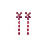 4.23ct Ruby 18K Gold Dangle Drop Earrings