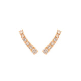 2.76ct  Diamond 18K Gold Graduated Climber Earrings