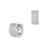 0.58ct Diamond 18K Gold Dome Hoop Earrings