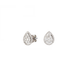 0.86ct Diamond 18K Gold Pear Cluster Stud Earrings