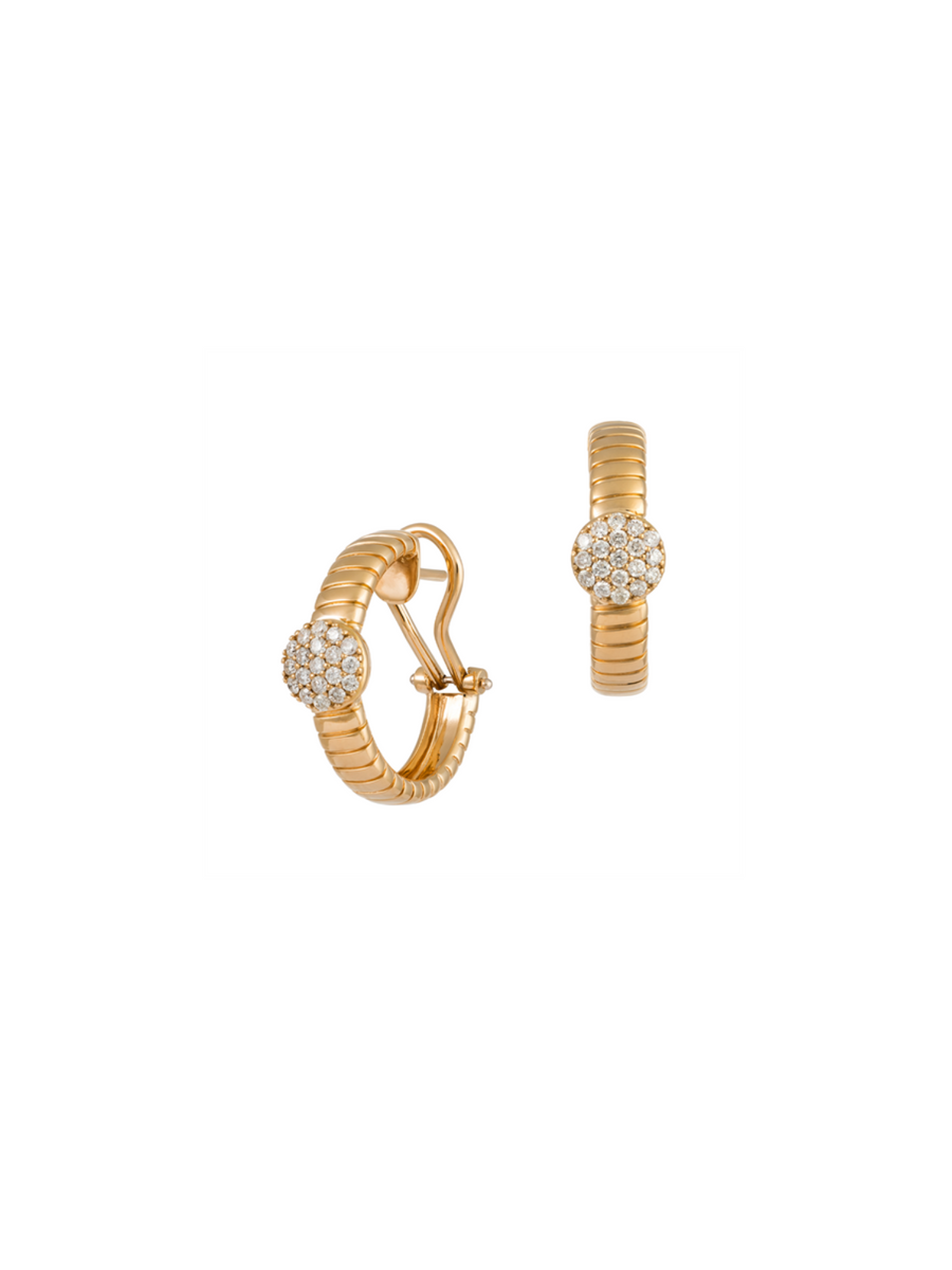 0.45ct Diamond 18K Gold Hoop Earrings