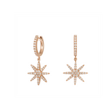 0.68ct Diamond 18K Gold Starburst Huggie Earrings