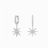 0.68ct Diamond 18K Gold Starburst Huggie Earrings