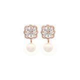 1.83ct Diamond Pearl 14K Gold Stud Earrings