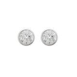 1.01ct Diamond Platinum Bezel Stud Earrings