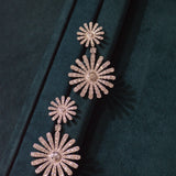 13.65ct Diamond 18K Gold Statement Sunburst Drop Earrings