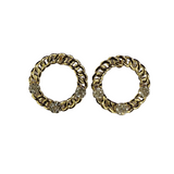 2.25ct Diamond 14K Gold Cuban Circle Earrings