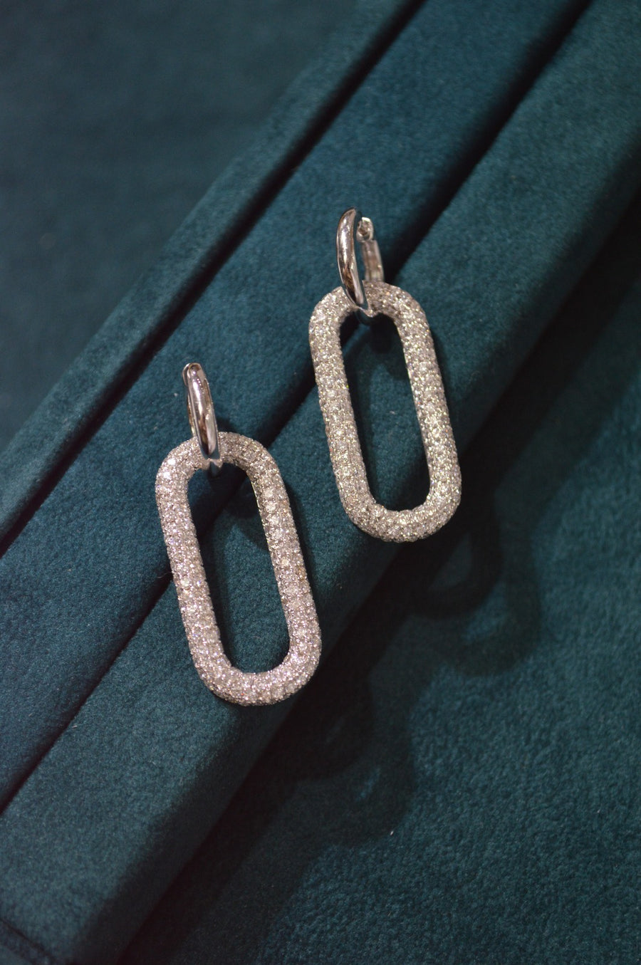 4.15ct Diamond 18K Gold Paper Clip Earrings