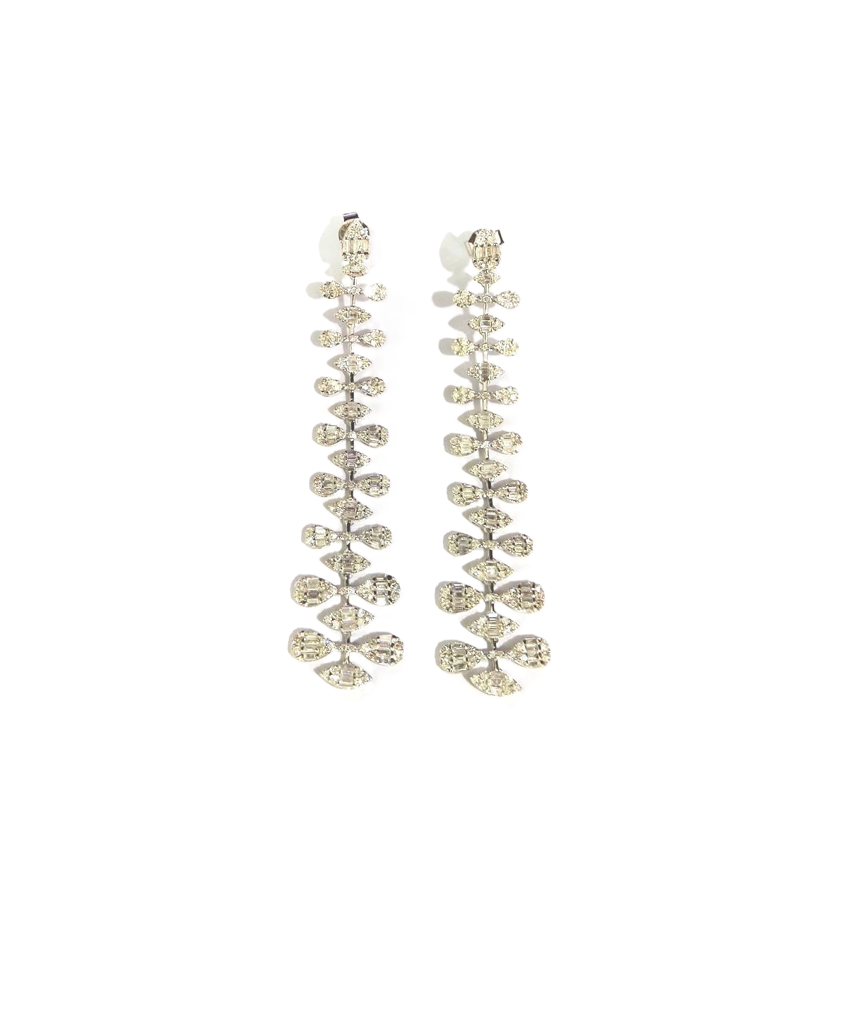 3.6ct Diamond 14K Gold Statement Cascade Earrings