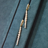 2.00ct Diamond 18K Gold Graduated Drop Earrings