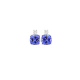 5.01ct Tanzanite Diamond 14K Gold Cushion Earrings