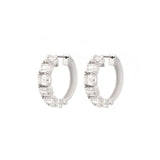 4.76ct Diamond 18K Gold Emerald Cut Hoop Earrings