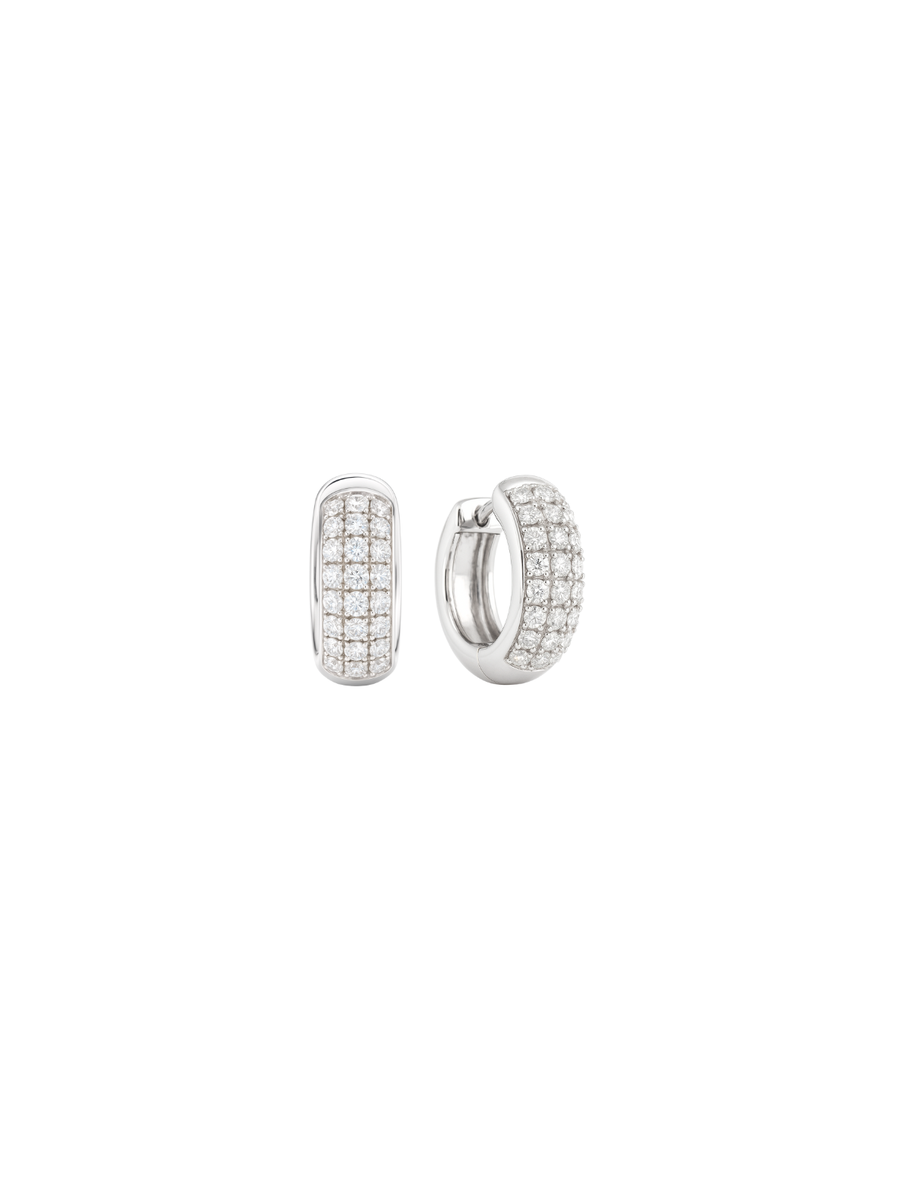 0.50ct Diamond 14K Gold Pave Hoop Earrings