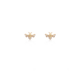 0.06ct Diamond 14K Gold Butterfly Stud Earrings