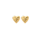 14K Gold Draped Heart Earrings