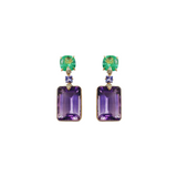 Amethyst Tanzanite 18K Gold Earrings