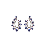 Tanzanite Pink Sapphire Diamond 18K Gold Earrings