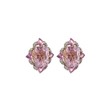 Kunzite Diamond 18K Gold Earrings