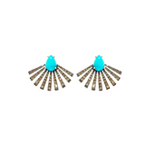 Ruby Turquoise Diamond 18K Gold Earrings