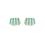 1.18ct  Diamond Emerald 18K Gold Cluster Earrings