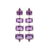 38.71ct Diamond Amethyst Tourmaline 18K Gold Earrings