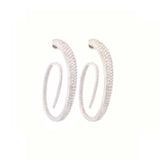 5.25ct Diamond 14K Gold Statement Curved Hoop Earring