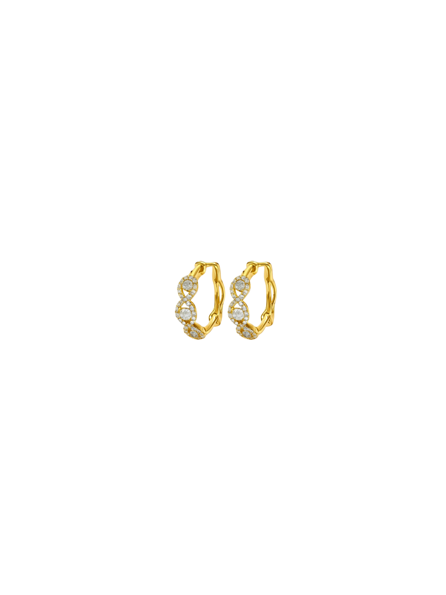 0.42ct Diamond 14K Gold Hoop Earrings