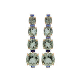27.6ct Green Amethyst Tanzanite 18K Earrings